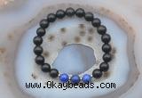 CGB6419 8mm round golden obsidian & lapis lazuli  beaded bracelets