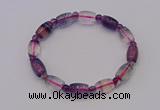 CGB660 7.5 inches 5mm round & 8*11mm drum fluorite bracelet