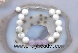 CGB6742 10mm round white howlite & lavender amethyst adjustable bracelets