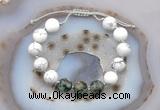 CGB6771 10mm round white howlite & African turquoise adjustable bracelets