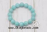 CGB6817 10mm, 12mm amazonite beaded bracelet with alloy pendant