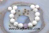 CGB6930 12mm round white howlite & lavender amethyst adjustable bracelets