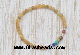 CGB7000 7 chakra 4mm golden tiger eye beaded meditation yoga bracelets