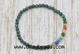 CGB7009 7 chakra 4mm green tiger eye beaded meditation yoga bracelets