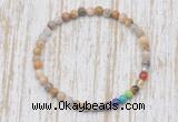 CGB7026 7 chakra 4mm yellow crazy lace agate beaded meditation yoga bracelets