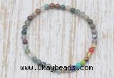 CGB7028 7 chakra 4mm Indian agate beaded meditation yoga bracelets