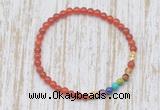 CGB7032 7 chakra 4mm red agate beaded meditation yoga bracelets