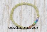 CGB7042 7 chakra 4mm China jade beaded meditation yoga bracelets