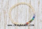 CGB7046 7 chakra 4mm honey jade beaded meditation yoga bracelets