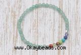 CGB7048 7 chakra 4mm green aventurine beaded meditation yoga bracelets