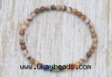 CGB7070 7 chakra 4mm Australian zebra jasper beaded meditation yoga bracelets