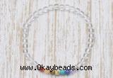 CGB7086 7 chakra 4mm white crystal beaded meditation yoga bracelets