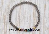 CGB7090 7 chakra 4mm smoky quartz beaded meditation yoga bracelets