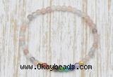 CGB7103 7 chakra 4mm rainbow moonstone beaded meditation yoga bracelets