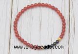 CGB7129 4mm red agate & black onyx beaded meditation yoga bracelets