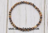 CGB7203 4mm tiny grade AA yellow tiger eye beaded meditation yoga bracelets