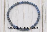 CGB7214 4mm tiny dumortierite beaded meditation yoga bracelets