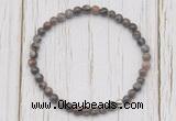 CGB7217 4mm tiny grey opal beaded meditation yoga bracelets