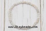 CGB7225 4mm tiny white crazy lace agate beaded meditation yoga bracelets