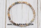 CGB7226 4mm tiny yellow crazy lace agate beaded meditation yoga bracelets