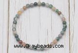 CGB7228 4mm tiny Indian agate beaded meditation yoga bracelets