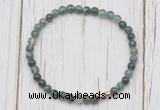 CGB7229 4mm tiny moss agate beaded meditation yoga bracelets