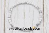 CGB7253 4mm tiny white howlite beaded meditation yoga bracelets