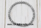 CGB7272 4mm tiny grey picture jasper beaded meditation yoga bracelets