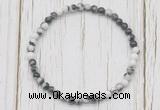 CGB7276 4mm tiny black & white jasper beaded meditation yoga bracelets