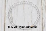 CGB7286 4mm tiny white crystal beaded meditation yoga bracelets