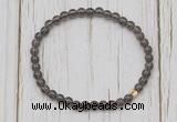 CGB7290 4mm tiny smoky quartz beaded meditation yoga bracelets