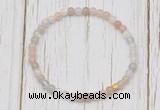 CGB7303 4mm tiny rainbow moonstone beaded meditation yoga bracelets