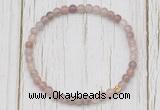 CGB7307 4mm tiny purple strawberry quartz beaded meditation yoga bracelets