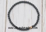 CGB7310 4mm tiny black tourmaline beaded meditation yoga bracelets