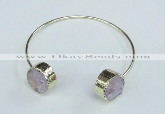 CGB732 15mm coin druzy agate gemstone bangles wholesale