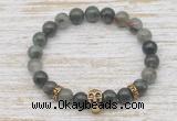 CGB7363 8mm blood jasper bracelet with skull for men or women