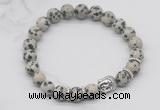 CGB7368 8mm dalmatian jasper bracelet with buddha for men or women