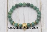 CGB7381 8mm African jade bracelet with tiger head for men or women