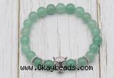 CGB7385 8mm green aventurine bracelet with leopard head for men or women