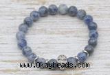 CGB7415 8mm blue spot stone bracelet with skull for men or women