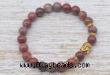 CGB7464 8mm Portuguese agate bracelet with buddha for men or women