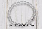 CGB7485 8mm white crystal bracelet with buddha for men or women