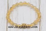 CGB7497 8mm citrine bracelet with owl head for men or women