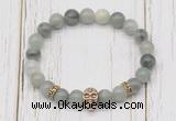 CGB7504 8mm seaweed quartz bracelet with skull for men or women