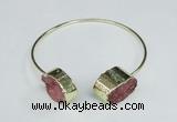 CGB755 13*18mm - 15*20mm oval druzy agate gemstone bangles