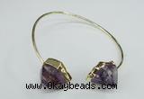 CGB768 13*18mm - 15*20mm faceted nuggets amethyst gemstone bangles