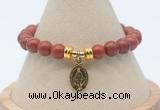 CGB7752 8mm red jaspe bead with luckly charm bracelets