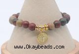 CGB7754 8mm picasso jasper bead with luckly charm bracelets