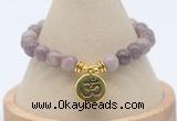 CGB7772 8mm lepidolite bead with luckly charm bracelets