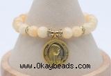 CGB7782 8mm honey jade bead with luckly charm bracelets